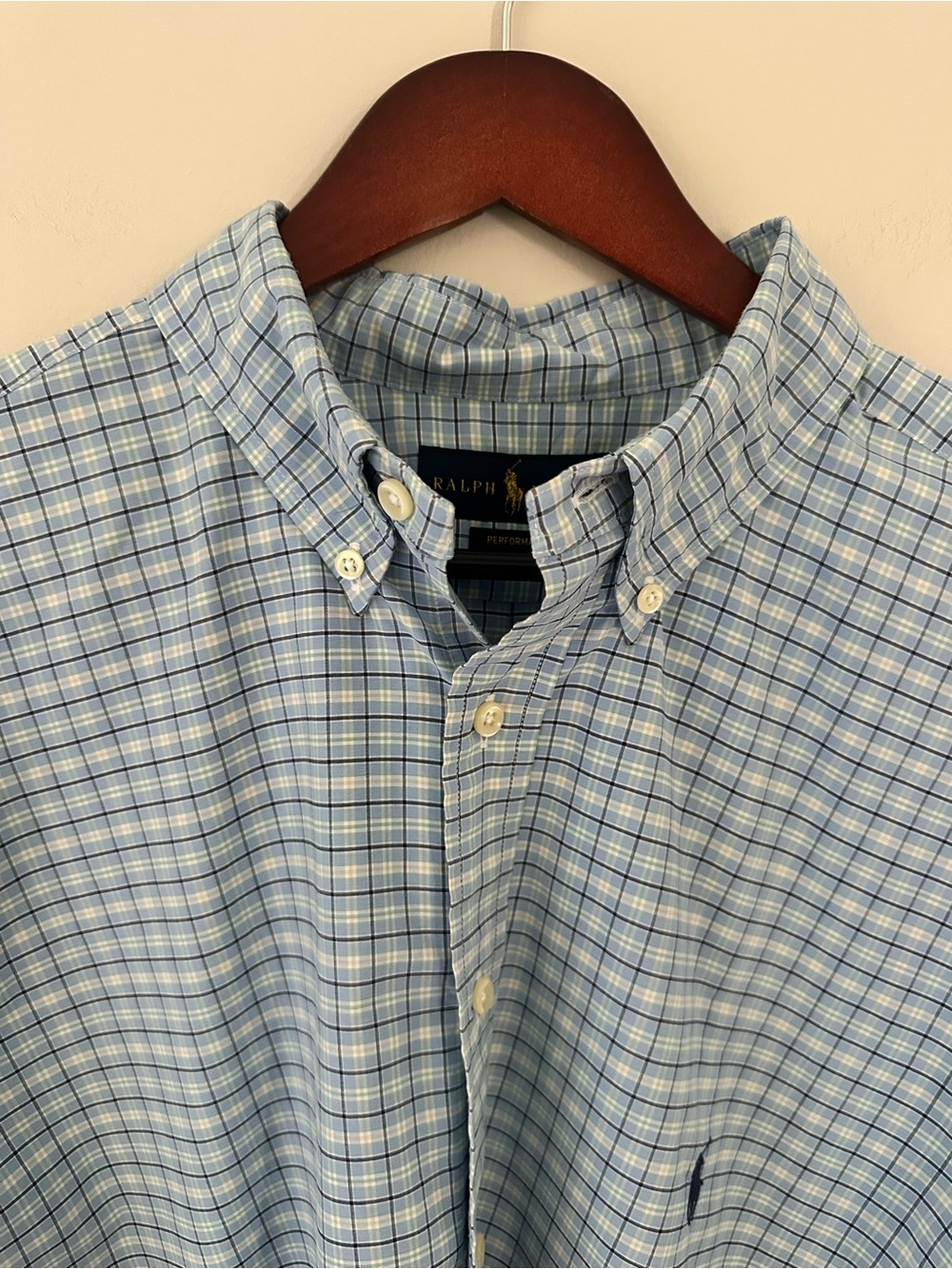 Ralph Lauren Light Blue Plaid Button-Down Shirt